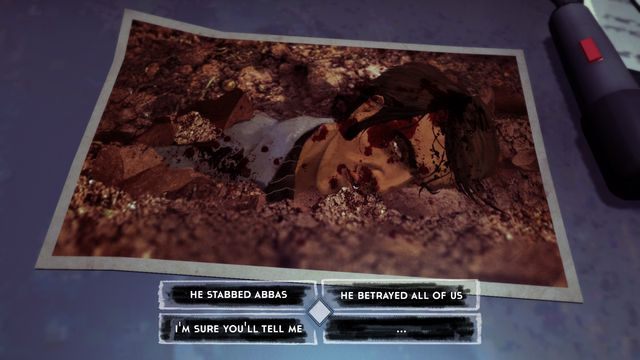 W zależności, kogo wybraliśmy, ta osoba będzie na zdjęciu. Hajj powie nam za każdym razem, że to nie ta osoba była kretem. - Rozdział 12: Pulled the Trigger | Opis przejścia 1979 Revolution - 1979 Revolution - poradnik do gry