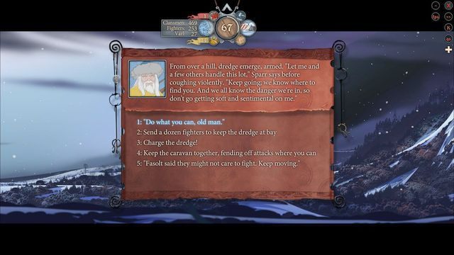 Niedługo po opuszczeniu wioski Einartoft będziesz musiał podjąć kolejną decyzję - Droga do Old Ford | Rozdział 13 | The Banner Saga 2 - The Banner Saga 2 - poradnik do gry