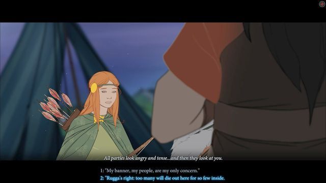 Po przybyciu do Arberrang będziesz świadkiem niemałej sprzeczki pomiędzy królem a Ruggą - Arberrang | Rozdział 14 | The Banner Saga 2 - The Banner Saga 2 - poradnik do gry