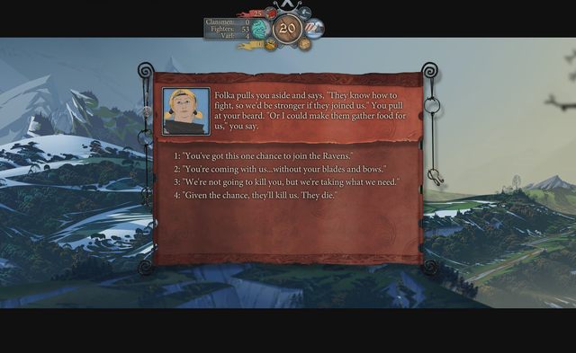 Możesz walczyć z osadnikami lub przyłączyć ich do drużyny - Droga do Bindal | Rozdział 9 / Chapter 9 | The Banner Saga 2 - The Banner Saga 2 - poradnik do gry