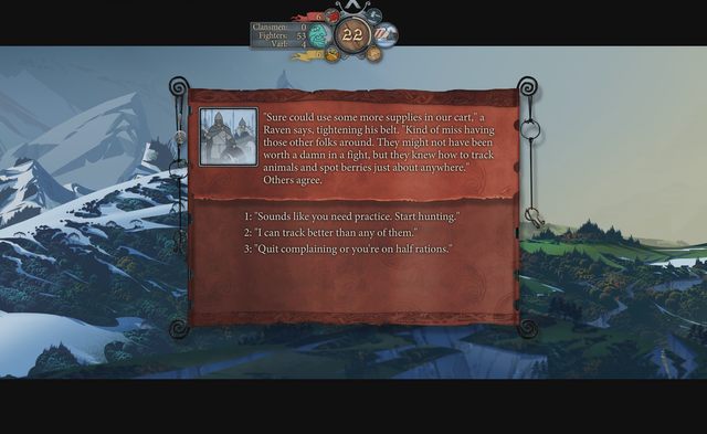 Okazja do polowania to najlepszy sposób na zdobycie dużej ilości żywności na kilka dni - Droga do Bindal | Rozdział 9 / Chapter 9 | The Banner Saga 2 - The Banner Saga 2 - poradnik do gry