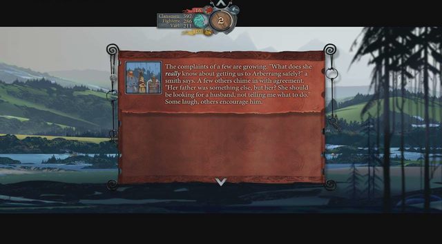 Kłopoty zaczynają się już na następny dzień podróży - Podróż do Ormsdalr | Rozdział 8 / Chapter 8 | The Banner Saga 2 - The Banner Saga 2 - poradnik do gry