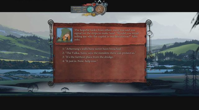 Zadecyduj, co odpowiesz ludziom, decyzje są mało znaczące, ale zapewniają ci dobry start - Podróż do Ormsdalr | Rozdział 8 / Chapter 8 | The Banner Saga 2 - The Banner Saga 2 - poradnik do gry