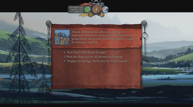 Pierwsza ważniejsza decyzja, z którą wiąże się konieczność bitwy przy określonym wyborze - Podróż do Ormsdalr | Rozdział 8 / Chapter 8 | The Banner Saga 2 - The Banner Saga 2 - poradnik do gry