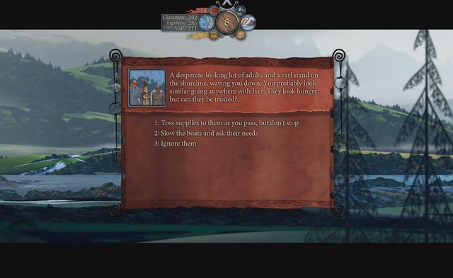 Machający do ciebie z brzegu ludzie to kolejna okazja do powiększenia swoich oddziałów - Podróż do Ormsdalr | Rozdział 8 / Chapter 8 | The Banner Saga 2 - The Banner Saga 2 - poradnik do gry