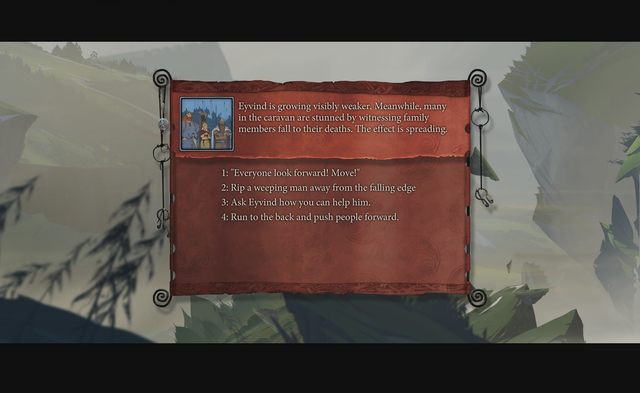 Ponownie - pozwól Eyvindowi się skupić i sam podejmij decyzję co do działania - Podróż do Ormsdalr | Rozdział 8 / Chapter 8 | The Banner Saga 2 - The Banner Saga 2 - poradnik do gry