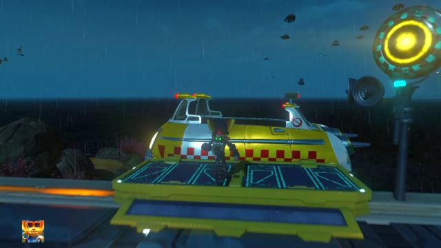 Wykorzystaj taksówkę, by dostać się na górę. - Ratchet & Clank: Karty ŻUBR-a/RYNO holocard - lista, wszystkie holokarty - Ratchet & Clank - poradnik do gry