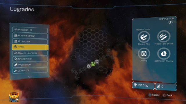 Do broni dostępne jest od groma ulepszeń. - Ratchet & Clank: Karty ŻUBR-a/RYNO holocard - lista, wszystkie holokarty - Ratchet & Clank - poradnik do gry