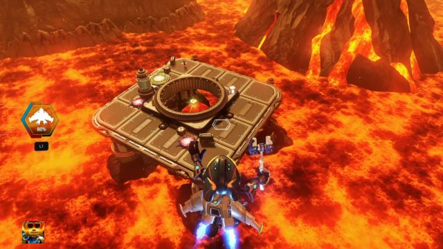 Wewnątrz kwadratowej platformy znajdziesz ostatnią na tej planecie śrubkę. - Ratchet & Clank: Złote Śrubki/Gold Bolt - lista, wszystkie śrubki - Ratchet & Clank - poradnik do gry