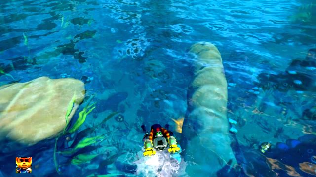 Widoczna pod wodą Złota Śrubka. - Ratchet & Clank: Złote Śrubki/Gold Bolt - lista, wszystkie śrubki - Ratchet & Clank - poradnik do gry