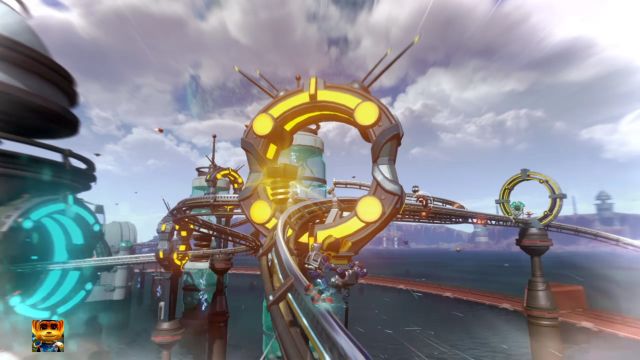 A tu Złota Śrubka na szynach. - Ratchet & Clank: Złote Śrubki/Gold Bolt - lista, wszystkie śrubki - Ratchet & Clank - poradnik do gry