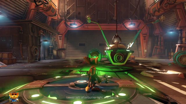 Wskazuj kamerą na podświetlone miejsca statku. - Ratchet & Clank: Planeta Veldin - solucja, opis przejścia, wszystkie zadania - Ratchet & Clank - poradnik do gry