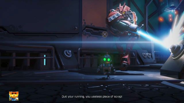 Nie próbuj nawet walczyć z tym wrogiem. - Ratchet & Clank: Planeta Veldin - solucja, opis przejścia, wszystkie zadania - Ratchet & Clank - poradnik do gry