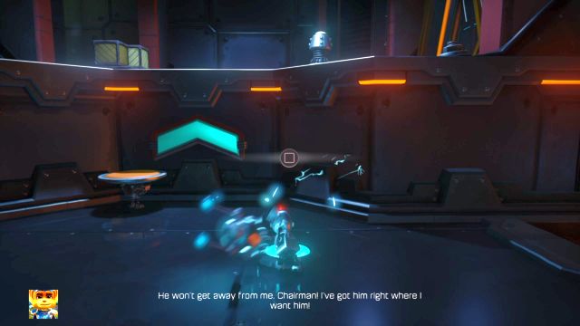 Wykorzystaj jednego robota, by dostać się na górę, a drugiego by zasilić mechanizm. - Ratchet & Clank: Planeta Veldin - solucja, opis przejścia, wszystkie zadania - Ratchet & Clank - poradnik do gry