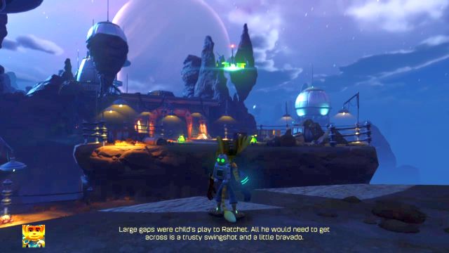 By dostać się na drugą stronę, trzeba skorzystać z linki z hakiem. - Ratchet & Clank: Planeta Veldin - solucja, opis przejścia, wszystkie zadania - Ratchet & Clank - poradnik do gry