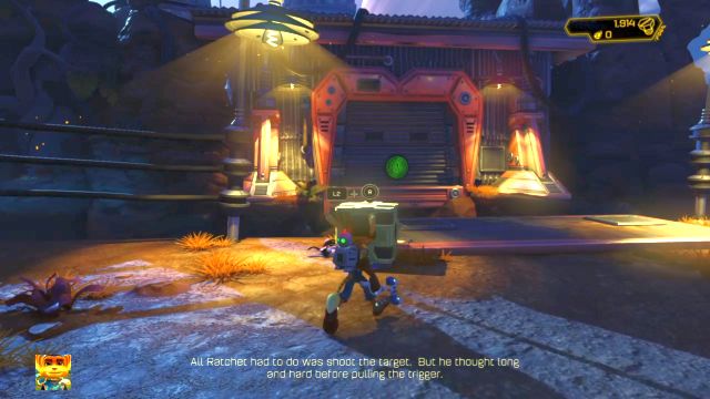 Wykorzystaj nowo nabytą broń, by dostać się na drugą stronę. - Ratchet & Clank: Planeta Veldin - solucja, opis przejścia, wszystkie zadania - Ratchet & Clank - poradnik do gry