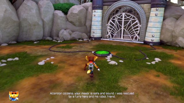 Przycisk otwierający bramę. - Ratchet & Clank: Planeta Novalis - solucja, opis przejścia, wszystkie zadania - Ratchet & Clank - poradnik do gry