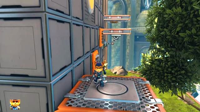 Skakanie po ruchomych platformach jest nieco trudniejsze - nie spiesz się. - Ratchet & Clank: Planeta Kerwan - solucja, opis przejścia, wszystkie zadania - Ratchet & Clank - poradnik do gry