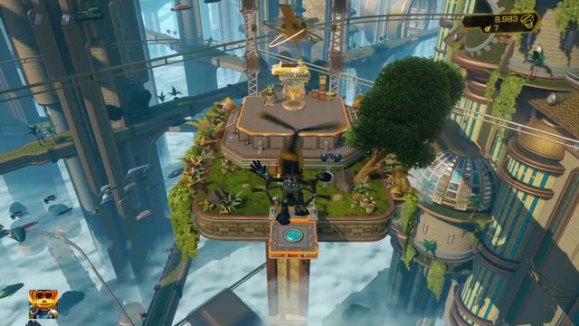 Koniec ścieżki fitnessowej - a tam Złota Śrubka. - Ratchet & Clank: Planeta Kerwan - solucja, opis przejścia, wszystkie zadania - Ratchet & Clank - poradnik do gry