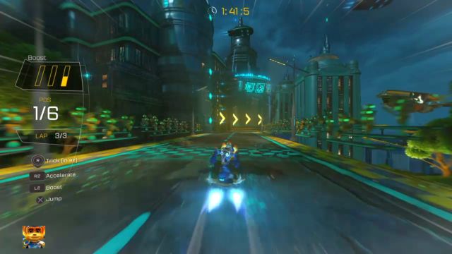Pierwsze miejsce i meta przed nosem. - Ratchet & Clank: Planeta Rilgar - solucja, opis przejścia, wszystkie zadania - Ratchet & Clank - poradnik do gry