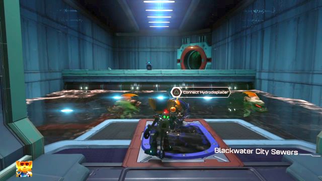 Wykorzystaj gadżet, by pozbyć się rekinów. - Ratchet & Clank: Planeta Rilgar - solucja, opis przejścia, wszystkie zadania - Ratchet & Clank - poradnik do gry