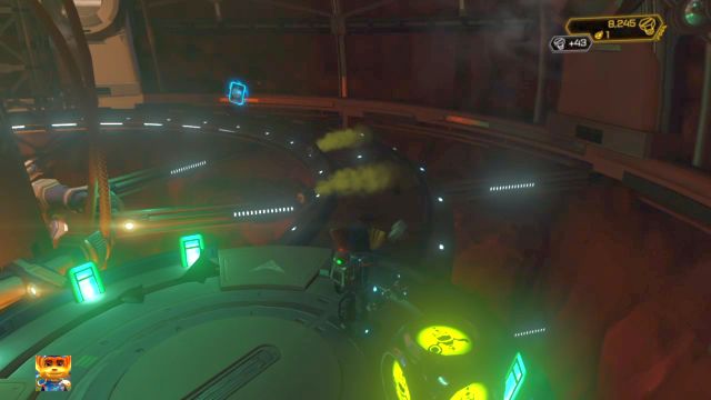 Holokarta znajdująca się na końcu zagazowanej kładki. - Ratchet & Clank: Planeta Nebula G34 - solucja, opis przejścia, wszystkie zadania - Ratchet & Clank - poradnik do gry