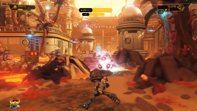 Protonowy Dudnik spisuje się doskonale w walce z chmarami wrogów. - Ratchet & Clank: Planeta Gaspar - solucja, opis przejścia, wszystkie zadania - Ratchet & Clank - poradnik do gry