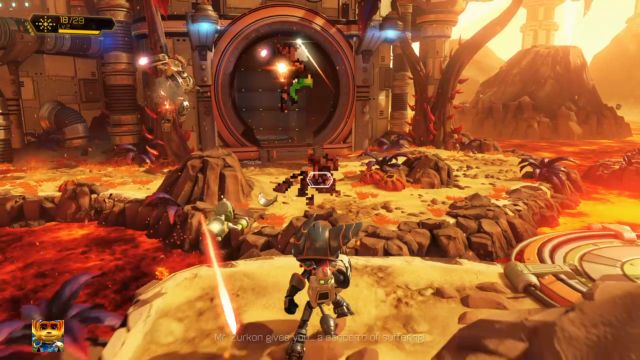 Lepiej eliminować wrogów na własną rękę, a nie przy użyciu działka. - Ratchet & Clank: Planeta Gaspar - solucja, opis przejścia, wszystkie zadania - Ratchet & Clank - poradnik do gry