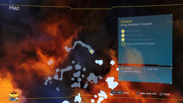 Lokalizacja jaskini na mapie... - Ratchet & Clank: Planeta Gaspar - solucja, opis przejścia, wszystkie zadania - Ratchet & Clank - poradnik do gry