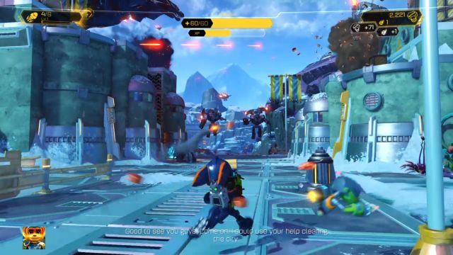 Pan Wojny doskonale nadaje się do walki z opancerzonymi celami. - Ratchet & Clank: Planeta Batalia - solucja, opis przejścia, wszystkie zadania - Ratchet & Clank - poradnik do gry