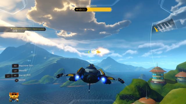 Niszcz mniejsze myśliwce wroga by otrzymać amunicję... - Ratchet & Clank: Planeta Pokitaru - solucja, opis przejścia, wszystkie zadania - Ratchet & Clank - poradnik do gry