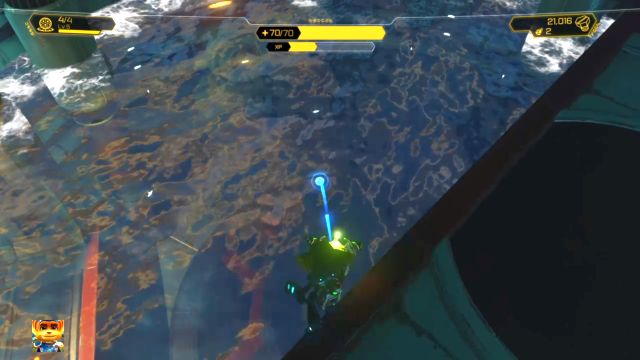 Wykorzystaj Protonowego Dudnika, by pozbyć się bomb w wodzie. - Ratchet & Clank: Planeta Pokitaru - solucja, opis przejścia, wszystkie zadania - Ratchet & Clank - poradnik do gry