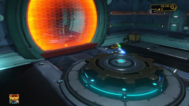 Za barierą znajduje się nowy gadżet - Maska Tlenowa. - Ratchet & Clank: Planeta Pokitaru - solucja, opis przejścia, wszystkie zadania - Ratchet & Clank - poradnik do gry