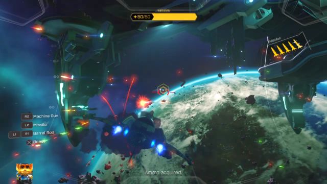 Wykorzystaj moment spokoju, by uzupełnić zapas rakiet. - Ratchet & Clank: Deplanetiser - solucja, opis przejścia, wszystkie zadania - Ratchet & Clank - poradnik do gry