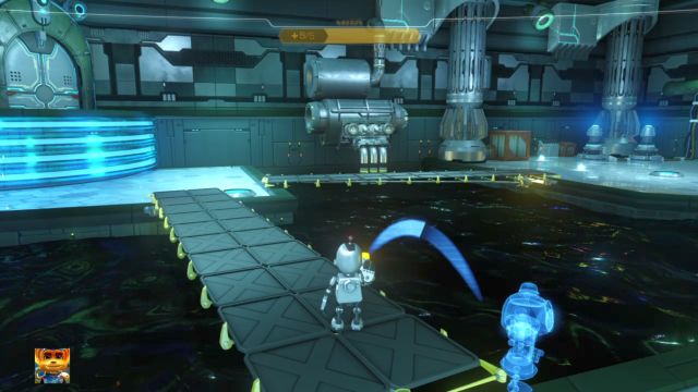 Ponownie utwórz trójkąt z kładek. - Ratchet & Clank: Deplanetiser - solucja, opis przejścia, wszystkie zadania - Ratchet & Clank - poradnik do gry