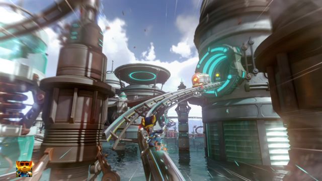 Uważaj, by nie wpaść na wagony. - Ratchet & Clank: Planeta Kalebo 3 - solucja, opis przejścia, wszystkie zadania - Ratchet & Clank - poradnik do gry