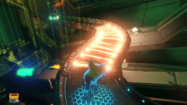 Podążaj bezpośrednio za wiązkami światła. - Ratchet & Clank: Deplanetiser, powrót - solucja, opis przejścia, zadania - Ratchet & Clank - poradnik do gry