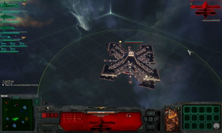 Forteca pojawi się od początku trwania misji i będzie powoli zbliżać się do stacji kosmicznej - Rozdział IV - 12th Black Crusade | Kampania w Battlefleet Gothic Armada - Battlefleet Gothic: Armada - poradnik do gry