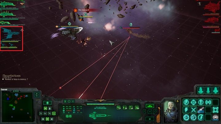 Na powyższym obrazku zostało zaznaczone rozstawienie sojusznika - Rozdział IV - 12th Black Crusade | Kampania w Battlefleet Gothic Armada - Battlefleet Gothic: Armada - poradnik do gry