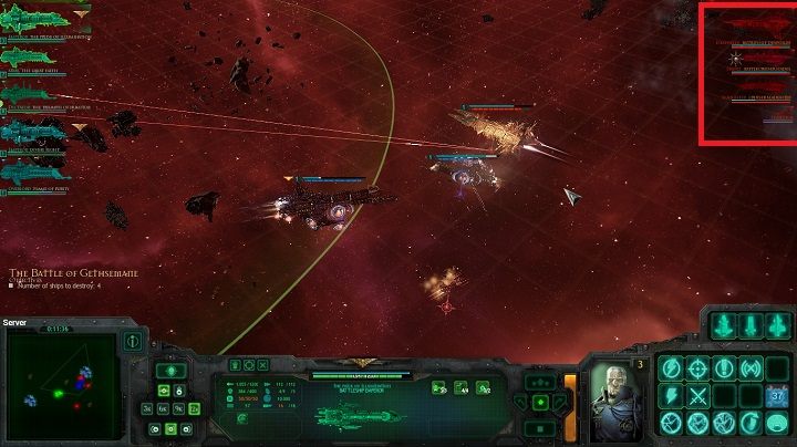 Zwróć uwagę na zestawienie wrogich sił widoczne na zdjęciu - Rozdział IV - 12th Black Crusade | Kampania w Battlefleet Gothic Armada - Battlefleet Gothic: Armada - poradnik do gry