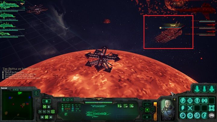Na zdjęciu zaznaczony został cel misji - Rozdział V - Imperium Resurgent | Kampania w Battlefleet Gothic Armada - Battlefleet Gothic: Armada - poradnik do gry
