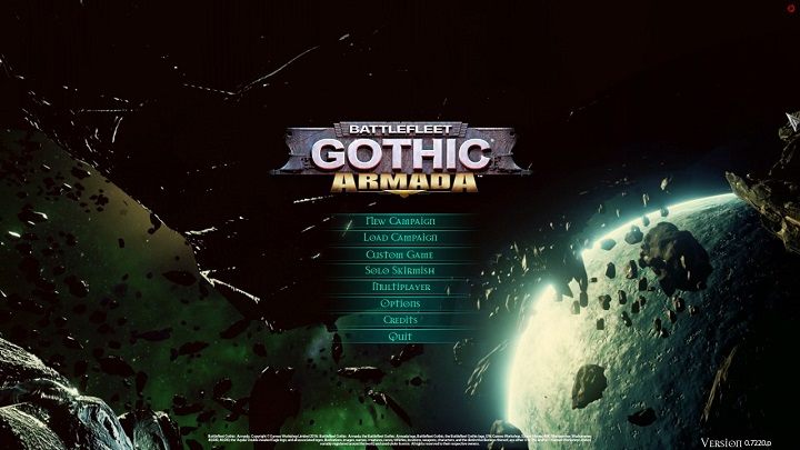 Wszystkie niezbędne opcje dostępne są z poziomu ekranu startowego gry - Tryby gry i frakcje | Podstawy Battlefleet Gothic Armada - Battlefleet Gothic: Armada - poradnik do gry