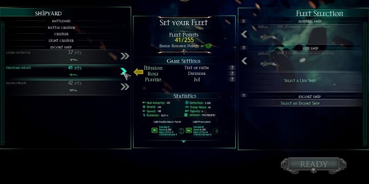Menu wyboru okrętów jest bardzo czytelne - Formowanie floty | Podstawy Battlefleet Gothic Armada - Battlefleet Gothic: Armada - poradnik do gry