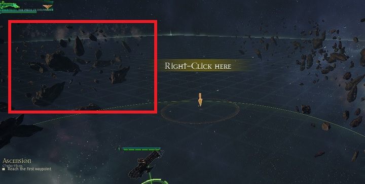 Na powyższej ilustracji wyeksponowane zostało skupisko asteroid - Sterowanie i rozmieszczanie jednostek | Podstawy Battlefleet Gothic Armada - Battlefleet Gothic: Armada - poradnik do gry