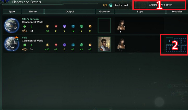 Dokładny rejestr wszystkich dostępnych planet w twoim imperium, które został skolonizowane - Interfejs w Stellaris - Stellaris - poradnik do gry