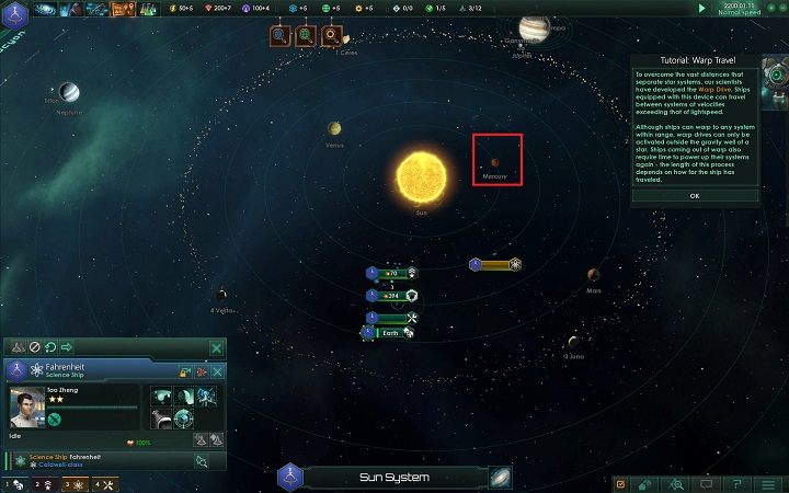 Zaznacz dowolną planetę wchodzącą w skład układu macierzystego poza planetą macierzystą - Tworzenie fundamentów imperium | Dobry start w Stellaris - Stellaris - poradnik do gry