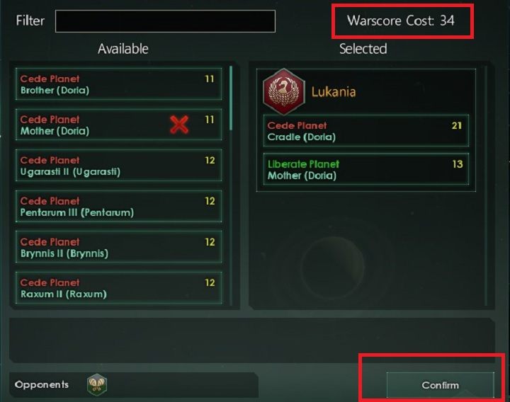 Po uruchomieniu wojny w panelu dyplomacji powinieneś zobaczyć powyższe okno - Działania dyplomatyczne | Dyplomacja w Stellaris - Stellaris - poradnik do gry