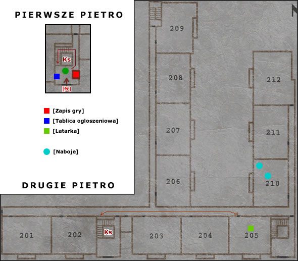 Jak tylko wejdziesz do budynku po lewej stronie na tablicy ogłoszeniowej jest Mapa - Wood Side Apartment - Część 1 | Silent Hill 2 - Silent Hill 2 - poradnik do gry