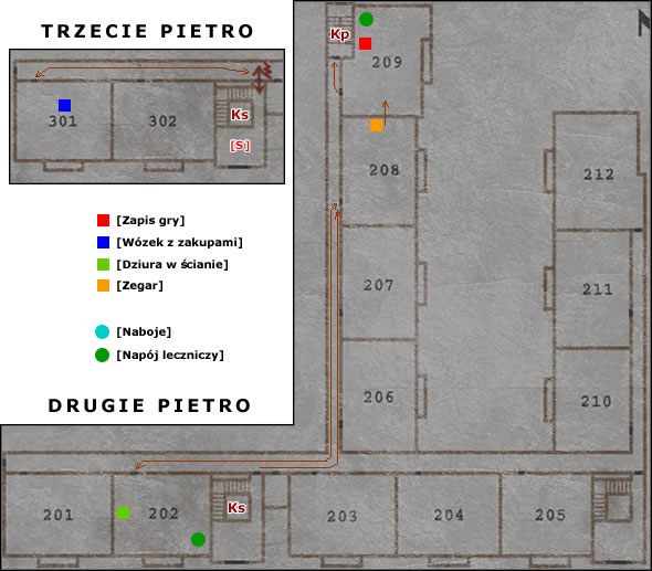 Gdy będziesz na [Trzecim Piętrze] po prawej za kratami zauważysz klucz - Wood Side Apartment - Część 2 | Silent Hill 2 - Silent Hill 2 - poradnik do gry
