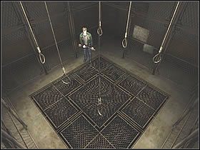 Jeśli pociągnąłeś właściwą szubienicę hol będzie pusty, w przeciwnym razie będzie się tam roiło od potworów - Katakumby - Część 3 | Silent Hill 2 - Silent Hill 2 - poradnik do gry